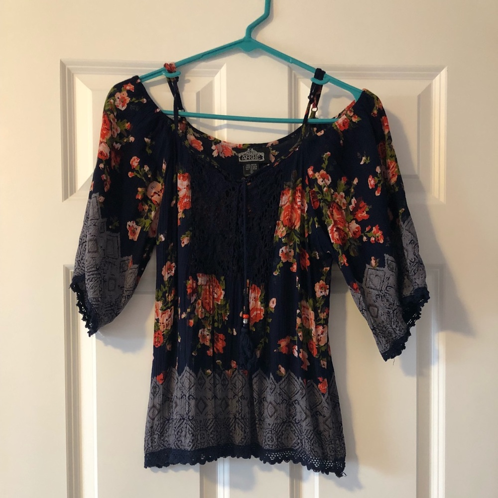 Dark floral blouse